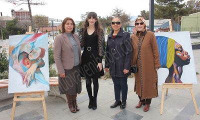 Suluovalı Ressam Fadime Akbaba, Kadınlar Günü dolayısıyla sergi açtı.