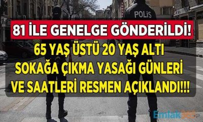 65 YAŞ VE ÜSTÜ İLE 20 YAŞ ALTI SOKAĞA ÇIKMA YASAĞI DETAYLARI