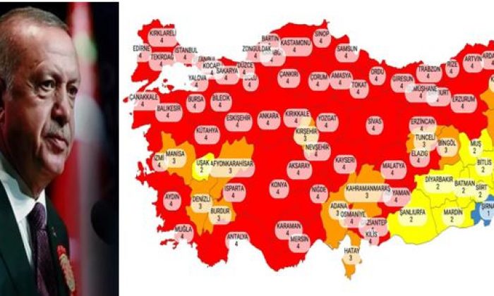 TÜRKİYE’NİN %80’İ KIRMIZI OLDU, HAFTA SONLARI TAM KISITLAMA VAR