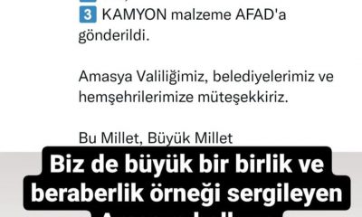 BAKAN SOYLU’DAN AMASYALILARA YARDIM TEŞEKKÜRÜ