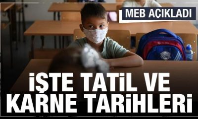 ARA TATİL VE YARIYIL TATİLİ İLE KARNE TARİHLERİ AÇIKLANDI