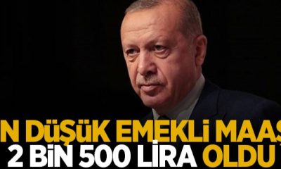 CUMHURBAŞKANI, “EN DÜŞÜK EMEKLİ MAAŞI 2.500 TL OLDU”