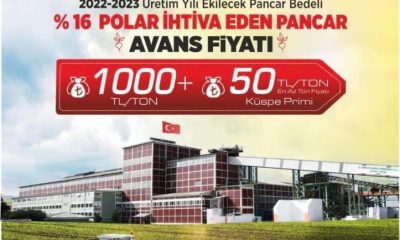 ŞEKER FABRİKASI, PANCAR AVANS FİYATLARINI GÜNCELLEDİ.