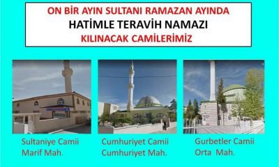 TERAVİH NAMAZLARI CAMİLERDE KILINACAK