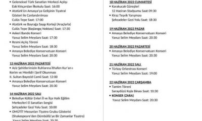 AMASYA ULUSLARARASI ATATÜRK, KÜLTÜR VE SANAT FESTİVAL PROGRAMI BELLİ OLDU.