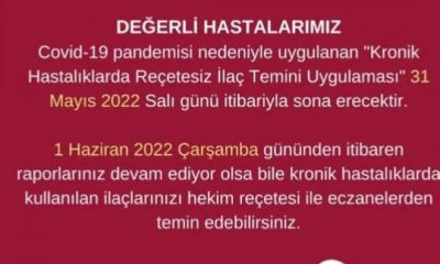 ARTIK ECZANELERDEN RECETESİZ İLAÇ SATILMAYACAK !