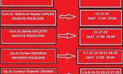 SULUOVA DEVLET HASTANESİ ARALIK AYI MESAİ DIŞI POLİKLİNİK UYGULAMASI.