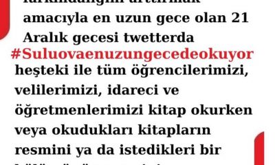 HAYDİ SULUOVA, EN UZUN GECEYİ KİTAPLARIN IŞIĞIYLA AYDINLATALIM !