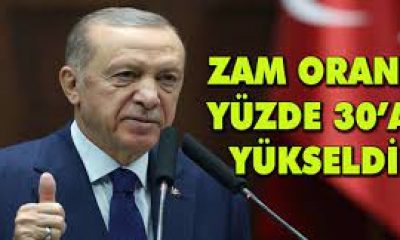 CUMHURBAŞKANIMIZ ERDOĞAN AÇIKLADI: “MEMUR VE EMEKLİ ZAMMI YÜZDE 30’A ÇIKTI”