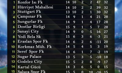 ŞEHİT SÜLEYMAN AYDIN ŞEREF HALISAHA LİG TURNUVASI 15.HAFTA MAÇLARI TAMAMLANDI