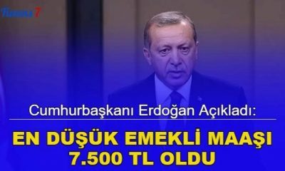 EN DÜŞÜK EMEKLİ MAAŞI 7.500 TL OLDU