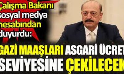 GAZİ MAAŞLARI ASGARİ ÜCRET SEVİYESİNE ÇIKIYOR