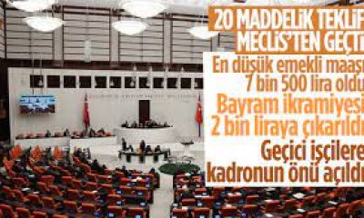 EN DÜŞÜK EMEKLİ MAAŞI 7 BİN 500 TL OLDU! TBMM’DE KABUL EDİLEREK YASALAŞTI