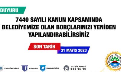 SULUOVA BELEDİYESİNDEN DUYURU