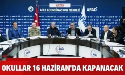 16 HAZİRAN’DA OKULLAR KAPANIYOR