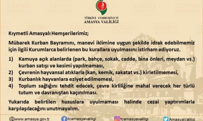 AMASYA VALİLİĞİNDEN UYARI !