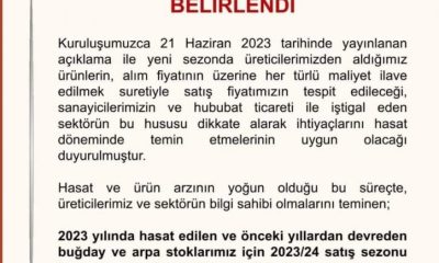 TMO HUBABAT SATIŞ FİYATLARI BELİRLENDİ.