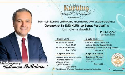 SULUOVA 1 EYLÜL KÜLTÜR VE SANAT FESTİVALİ ETKİNLİKLERİ PROGRAMI BELLİ OLDU.
