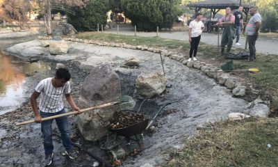YEDİKUĞULAR MİLLET BAHÇESİ YAPAY GÖLETİ BAKIMA ALINDI.