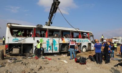 Amasya Merzifon da otobüs kazası: 6 ölü, 33 yaralı.