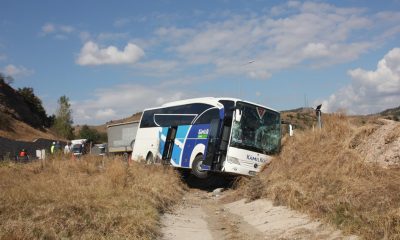 HAVZA TÜNELELRİNDE OTOBÜS KAZASI: 1 YARALI.