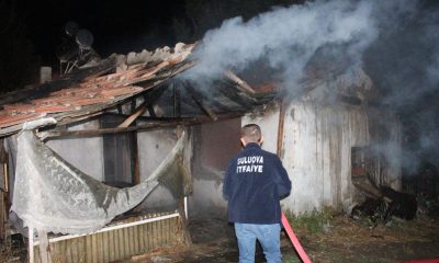 SULUOVA YENİ MAHALLE 4.ETAP TOKİ ARKASINDAKİ BOŞ BİR EVDE YANGIN ÇIKTI.