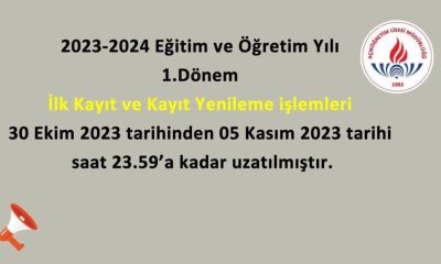 DÖNEM İLK KAYIT VE KAYIT YENİLEME İŞLEMLERİ DUYURUSU