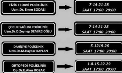 SULUOVA DEVLET HASTANESİ ŞUBAT AYI MESAİ DIŞI UYGULAMA TAKVİMİ