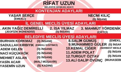 MHP SULUOVA 2024 YEREL SEÇİM ADAY LİSTESİ