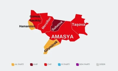 AMASYA’DA İLÇE İLÇE DETAYLI SEÇİM SONUÇLARI