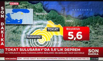 TOKAT’TA 5,6 BÜYÜKLÜĞÜNDE DEPREM MEYDANA GELDİ