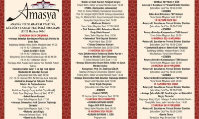 12-22 HAZİRAN AMASYA ULUSLARARASI ATATÜRK KÜLTÜR VE SANAT FESTİVAL PROGRAMI.