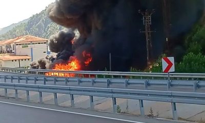 AMASYA’DA KORKUTAN YANGIN, GÖKYÜZÜNÜ SİYAH DUMAN KAPLADI