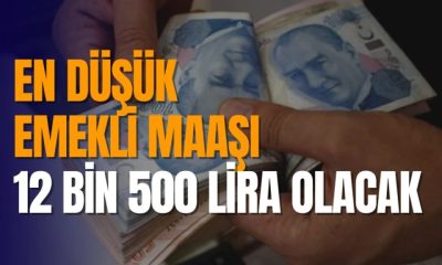 EN DÜŞÜK EMEKLİ AYLIĞI 12 BİN 500 LİRA OLDU