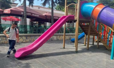 OYUN ALANLARI DEZENFEKTE EDİLİYOR