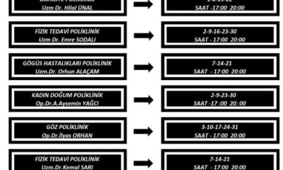 SULUOVA DEVLET HASTANESİ EKİM AYI MESAİ DIŞI UYGULAMA TAKVİMİ