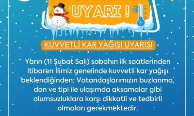 AMASYA VALİLİĞİNDEN KAR YAĞIŞI UYARISI !