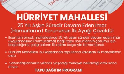 25 YILI AŞKIN SÜREDİR DEVAM EDEN İMAR(HAMURLAMA) SORUNUNUN İLK AYAĞI ÇÖZÜLDÜ!