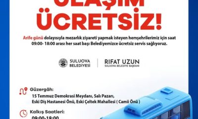 SULUOVA BELEDİYESİNDEN ÜÇRETSİZ MEZARLIK SERVİS HİZMETİ