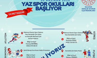 SULUOVA GENÇLİK VE SPOR İLÇE MÜDÜRLÜĞÜ YAZ SPOR OKULU AÇILIYOR