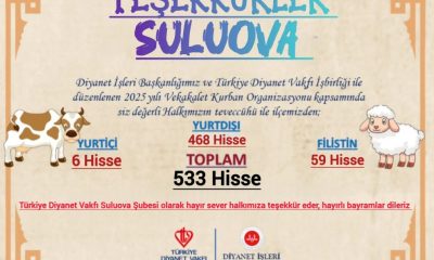 SULUOVA’DA 533 KURBAN BAĞIŞI ALINDI