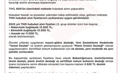 TMO BUĞDAY VE ARPA ALIM FİYATLARI AÇIKLANDI