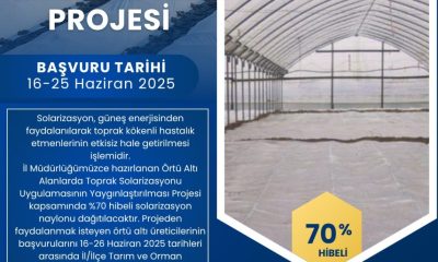 ÜRETİCİLERE %70 HİBELİ SOLARİZASYON NAYLONU DAĞITILACAK