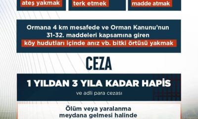 Kasıtlı yangın çıkarmak zaten vatana ihanet. Ancak hatırlatalım; tedbirsizlik, dikkatsizlik veya ihmal hepsinin Cezası Var