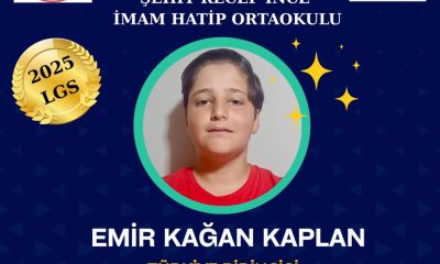 SULUOVALI EMİR KAĞAN KAPLAN, LGS’DE TÜRKİYE BİRİNCİSİ OLDU