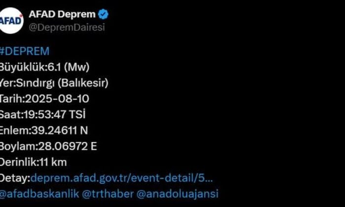 BALIKESİR’DE 6,1 BÜYÜKLÜĞÜNDE DEPREM! İSTANBUL, İZMİR SALLANDI