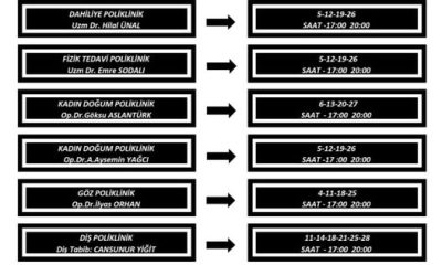 SULUOVA DEVLET HASTANESİ AĞUSTOS AYI MESAİ DIŞI UYGULAMA TAKVİMİ.