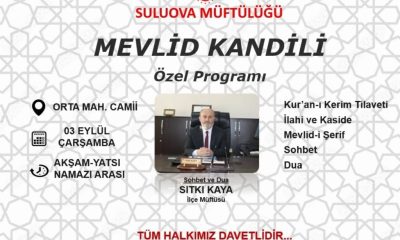 MEVLİD KANDİLİ PROGRAMINA DAVET !