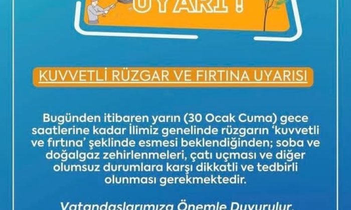 DİKKAT ! FIRTINA UYARISI !