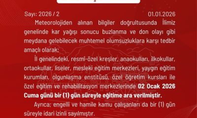 YOĞUN KAR YAĞIŞI NEDENİYLE, 2 OCAK 2026 CUMA GÜNÜ AMASYA GENELİNDEKİ TÜM OKULLAR TATİL EDİLDİ